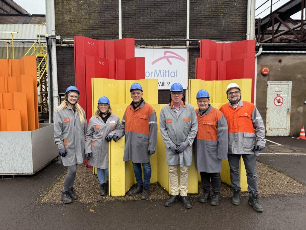 Left to right; Emma Arrowsmith (Office Administrator & Accounts) Adele Smith (Digital Media & Marketing Manager) Alan Smith (Managing Director) Ross MacMillan (Engineering Manager) Simon Cottam (ArcelorMittal Sales Manager UK) Oliver Hechler (Executive Sales Manager – ArcelorMittal Europe)